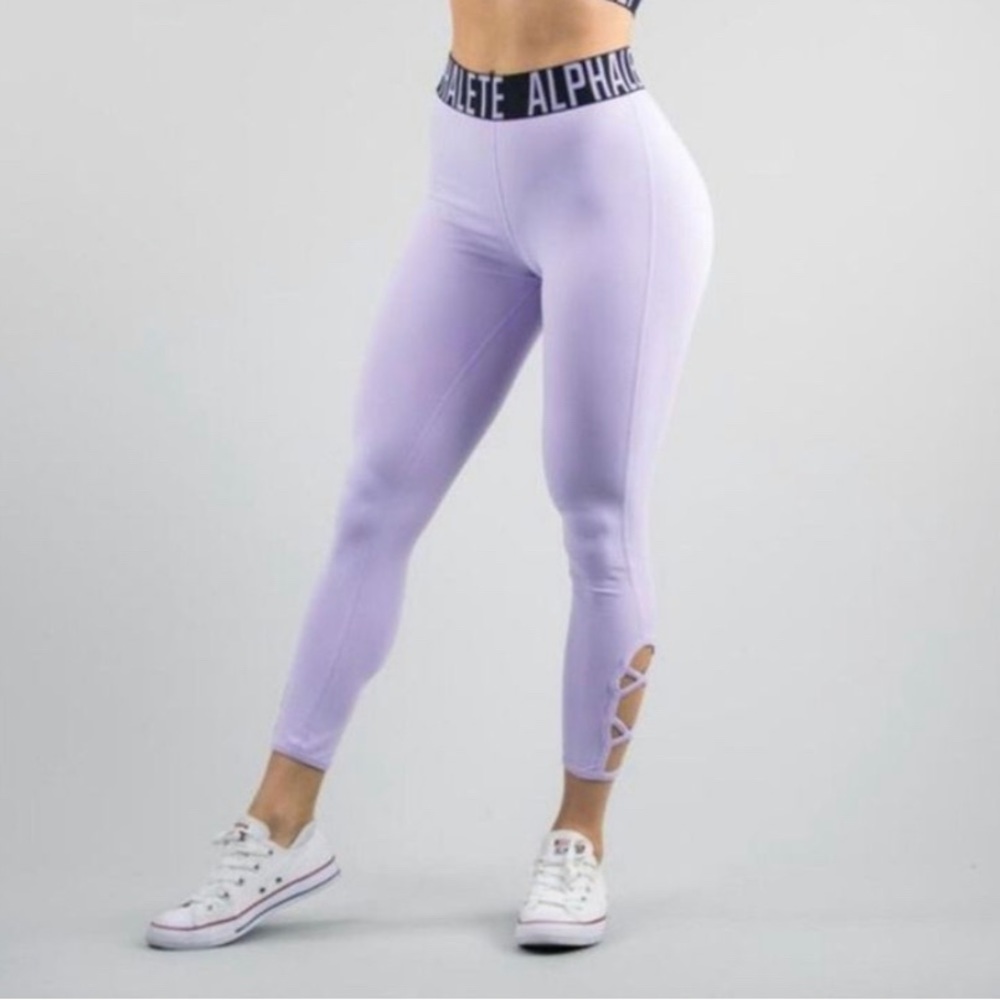 Alphalete crisscross leggings size S small purple lavender